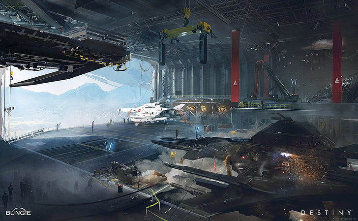 scène de jeu, Destiny (jeu vidéo), science fiction, planète, futuriste, Bungie, jeux vidéo, Fond d'écran HD