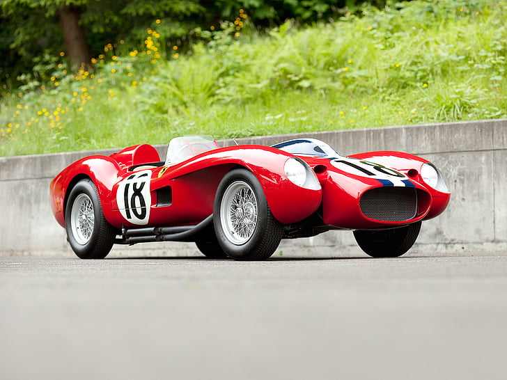 1957, 250, ferrari, wyścig, wyścigi, retro, rossa, scaglietti, spyder, supercar, testa, Tapety HD