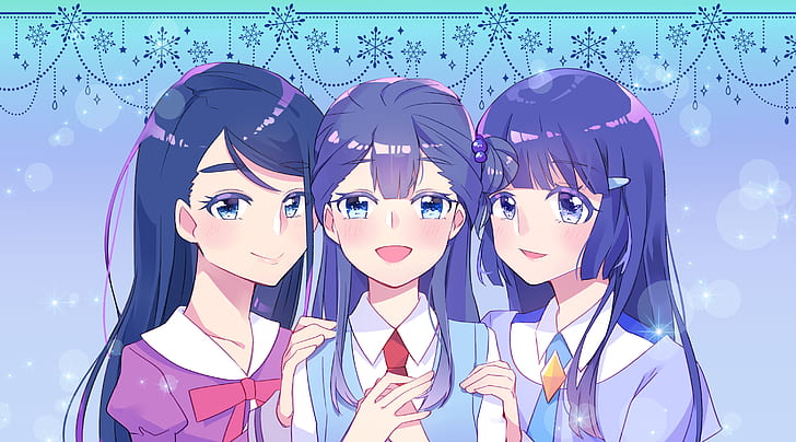 Anime, Pretty Cure !, Karen Minazuki, Reika Aoki, Saaya Yakushiji, Tapety HD