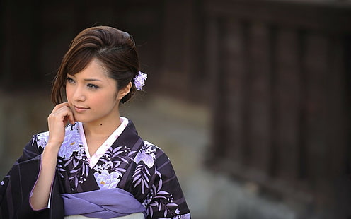 японская японская одежда кимоно японские женщины михиро, HD обои HD wallpaper