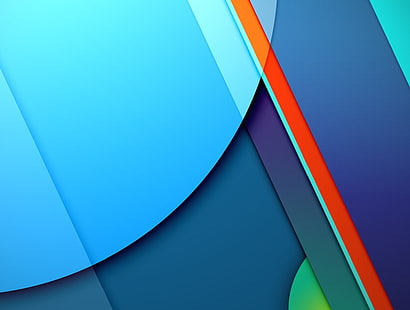 Синие абстрактные цифровые обои, Android, Красный, Круги, Синий, Дизайн, 5.0, Линия, Цвета, Леденец, Полосы, Абстракция, Материал, HD обои HD wallpaper