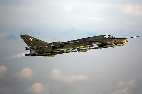 niebo, lot, myśliwiec, bombowiec, Su-22, Tapety HD HD wallpaper