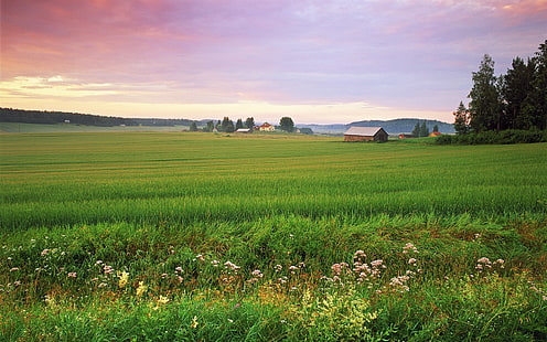casa de hormigón marrón y blanco, paisaje, paisajes nórdicos, Fondo de pantalla HD HD wallpaper