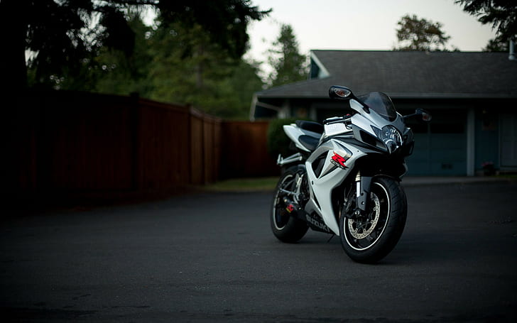 Sepeda Suzuki GSX-R, motor sport putih, suzuki, gsx, sepeda, SuperSport, putih, Wallpaper HD