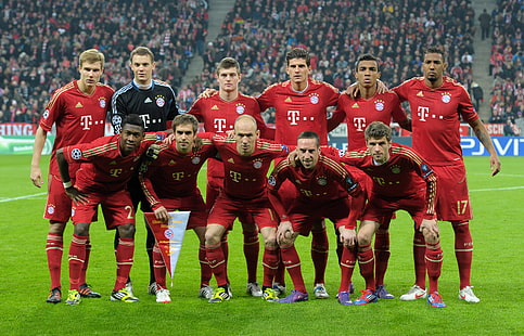 camisetas de fútbol rojas y negras para hombres, Bayern, liga de campeones, bayern munchen, real-Bayern, real-baviera, Fondo de pantalla HD HD wallpaper