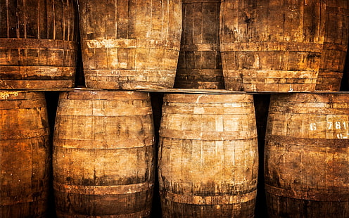 wood, wooden surface, whisky, barrels, cellars, numbers, nails, HD wallpaper HD wallpaper