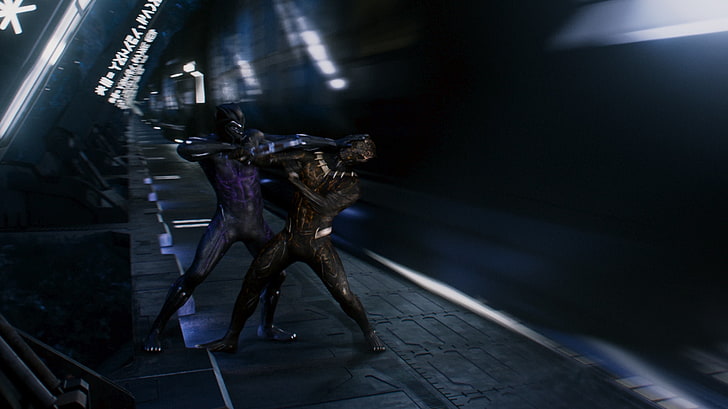 schwarzes und braunes Kreuzermotorrad, Marvel Cinematic Universe, Black Panther, HD-Hintergrundbild
