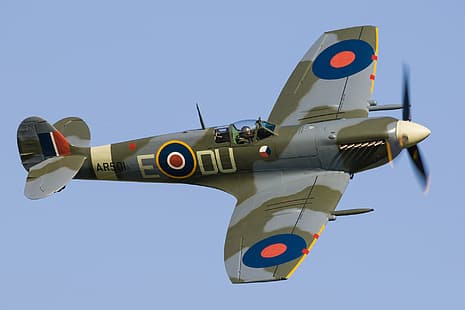 Fighter, Spitfire, Supermarine Spitfire, RAF, สงครามโลกครั้งที่สอง, วอลล์เปเปอร์ HD HD wallpaper