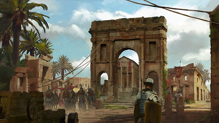 Fantasie, Krieger, Bogen, römischer Zenturio, römischer Legionär, HD-Hintergrundbild