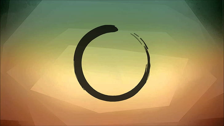 minimalismo, círculo, ensō, ouroboros, zen, Fondo de pantalla HD