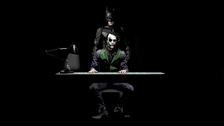 Batman and Joker illustration, The Dark Knight, Batman, Joker, HD wallpaper