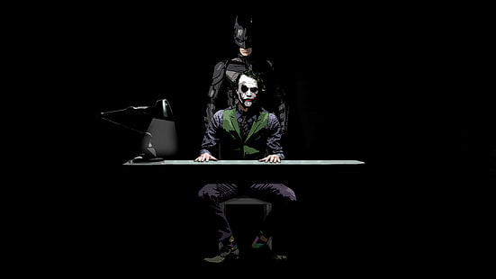 Batman ve Joker illüstrasyon, Kara Şövalye, Batman, Joker, HD masaüstü duvar kağıdı HD wallpaper