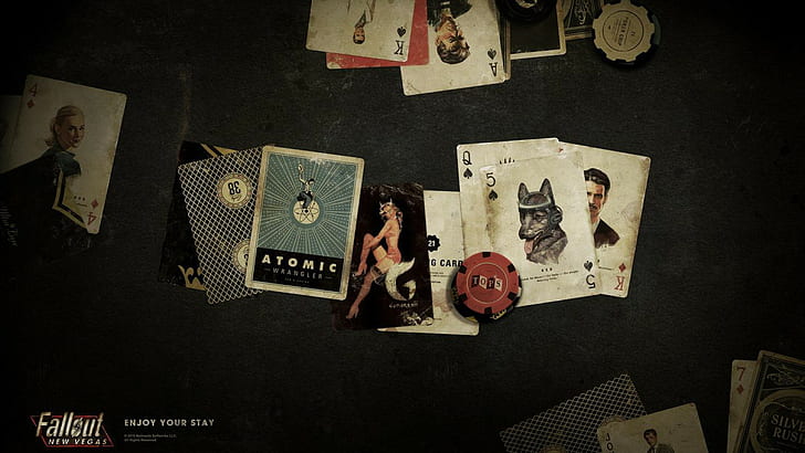Fallout: New Vegas, jeux vidéo, poker, Fallout, cartes à jouer, Fond d'écran HD