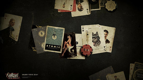 Fallout: New Vegas, video game, poker, Fallout, bermain kartu, Wallpaper HD HD wallpaper
