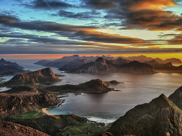 Sfondo di Photoshoot di Sunset-HD delle Isole Lofoten, Sfondo HD