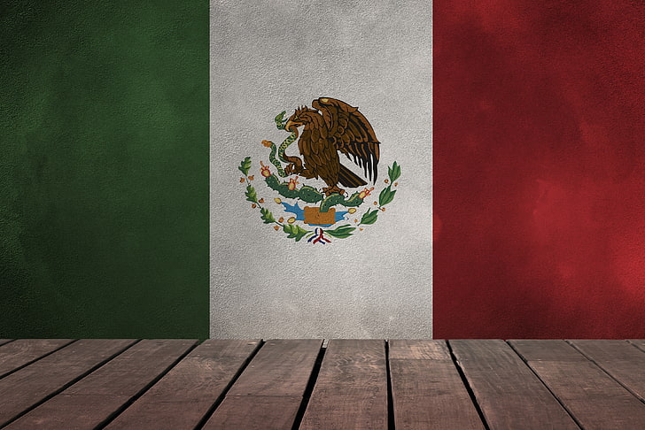 4K ، العلم الوطني ، علم المكسيك، خلفية HD