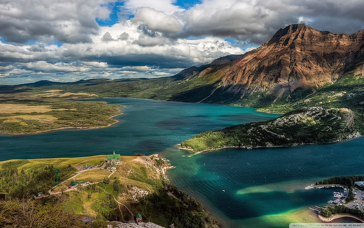 ภูเขาสีเขียวแคนาดาภูเขาธรรมชาติเมฆภูมิทัศน์, วอลล์เปเปอร์ HD