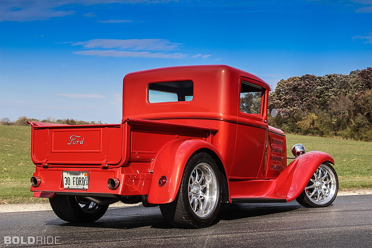 1930, кастом, форд, горячий, модель, модель а, пикап, ретро, ​​шток, тяги, грузовик, грузовики, HD обои