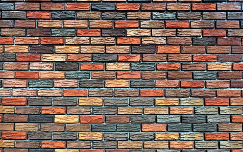 brown and gray brick wall, wall, stone, brick, background, texture, HD wallpaper HD wallpaper