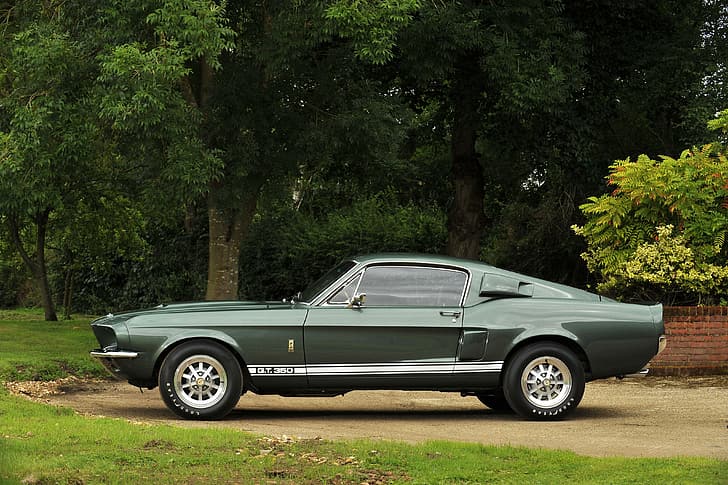 Ford Mustang, tampak samping, 1967, Muscle Car, Shelby GT350, Wallpaper HD