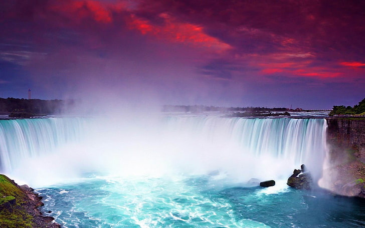 Cascate del Niagara-scenario naturale carta da parati widescreen, cascate e piante verdi, Sfondo HD