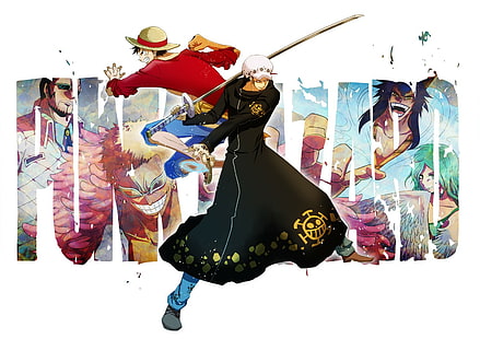 Трафальгар Лоу, One Piece, Обезьяна Д. Луффи, аниме, Донкиксот Дофламинго, HD обои HD wallpaper