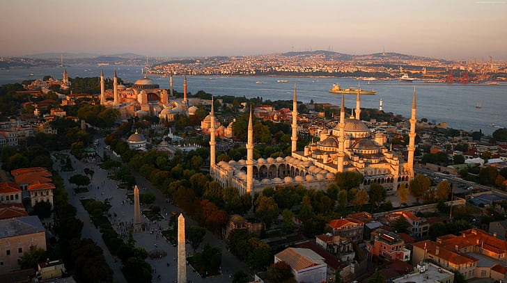Стамбул, Турция, путешествия, Голубая мечеть, туризм, HD обои