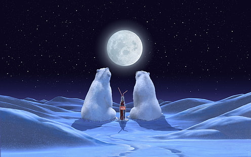 Coca-Cola, Eisbären, Bären, Winter, HD-Hintergrundbild HD wallpaper