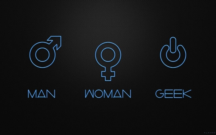 Man Woman and Geek, geek, funny, cool, HD wallpaper