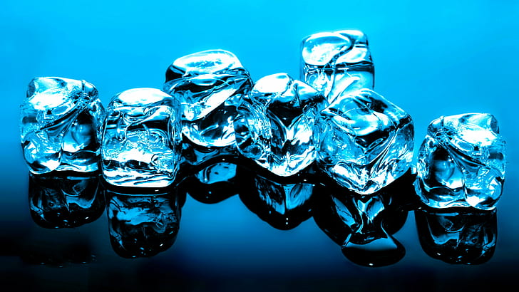 Photography, Blue, Cube, Ice Cube, HD wallpaper