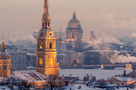 high-rise buildings, Russia, Peter, Saint Petersburg, SPb, St. Petersburg, HD wallpaper HD wallpaper