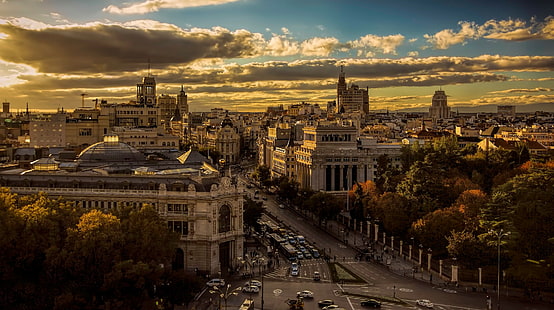 Испания, Мадрид, изглед отгоре, Испания, Мадрид, изглед отгоре, HD тапет HD wallpaper