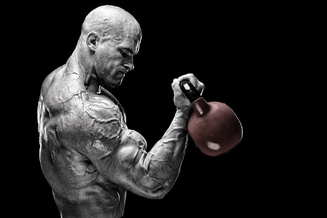 potenza, muscoli, allenamento, bodybuilder, pelati, bilanciere russo, forza muscolare, Sfondo HD HD wallpaper