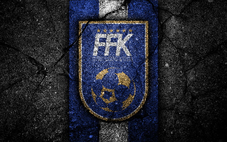 Футбол, Косовски национален отбор по футбол, емблема, Косово, лого, HD тапет