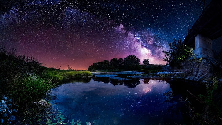 Nature, sky, milky way, reflection, starry night, night, water, phenomenon, HD  wallpaper | Wallpaperbetter