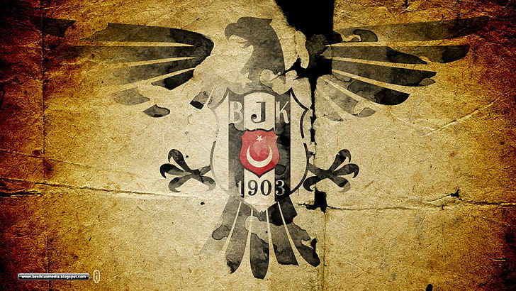 Besiktas 1903 logo wallpaper, Besiktas J.K., eagle, love, soccer clubs, soccer, soccer pitches, HD wallpaper