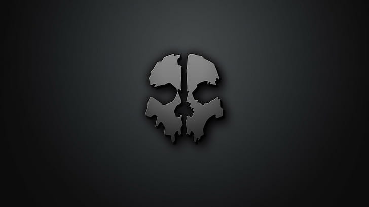 skull artwork minimalism gray background call of duty call of duty ghosts dishonored, HD wallpaper
