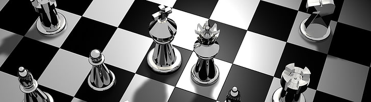 Игра на шах, сива фотография на шахматна дъска, игри, шах, черно, игра, кон, игра, крал, сенки, кралица, фигури, стратегия, сребро, шахматна дъска, изглед отгоре, топове, епископи, рицари, пионки, шахматни фигури, 3d модел, рендиране, HD тапет