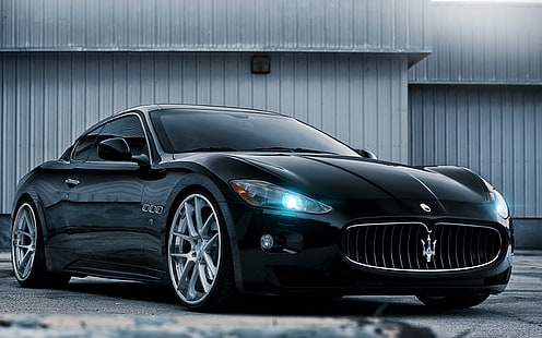 Maserati GranTurismo HD, czarne Maserati Alfieri, maserati, granturismo, Tapety HD HD wallpaper