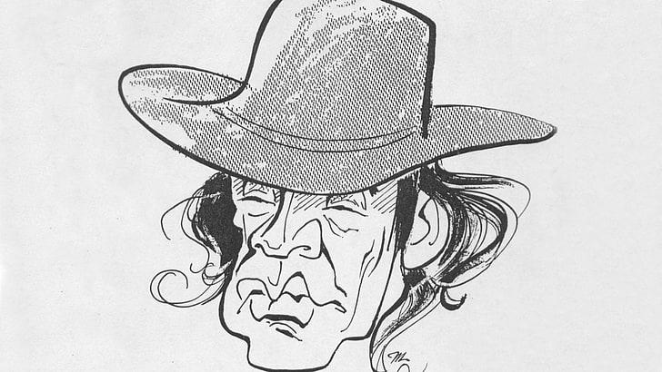 Mann trägt grauen Hut Illustration, Udo Lindenberg, Bild, Hut, Gesicht, Haare, HD-Hintergrundbild