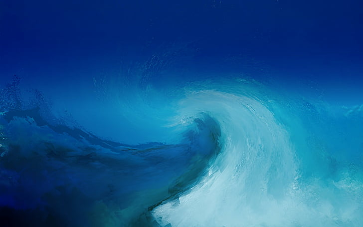 bleu, lumière, océan, peinture, mer, tempête, texture, eau, vague, blanc, Fond d'écran HD