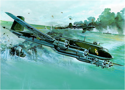 World War II, airplane, aircraft, military, military aircraft, Luftwaffe, Germany, Focke-Wulf 200 Condor, HD wallpaper HD wallpaper