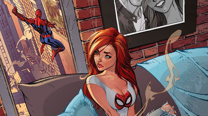 Spider-Man, Mary Jane, berambut merah, Mary Jane Watson, Wallpaper HD
