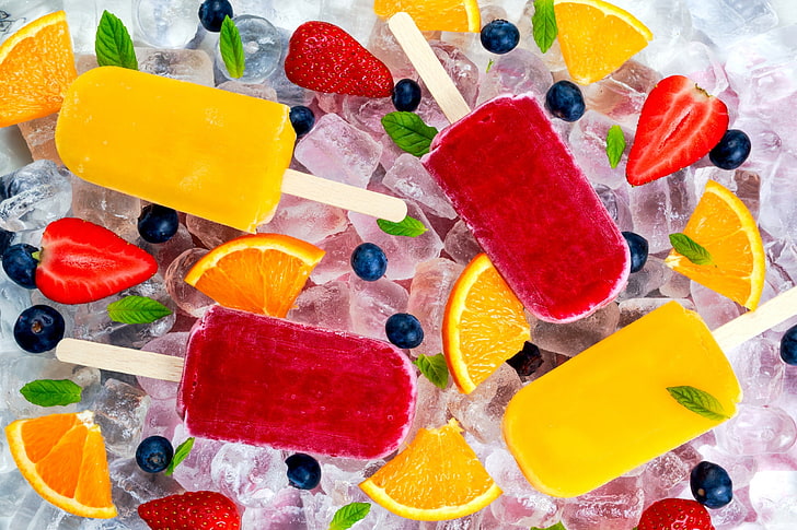 popsicle, ice, fruit, food, HD wallpaper