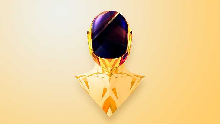 เครื่องประดับพลอยสีม่วงสีทองนามธรรมจัสตินมัลเลอร์ Daft Punk, วอลล์เปเปอร์ HD