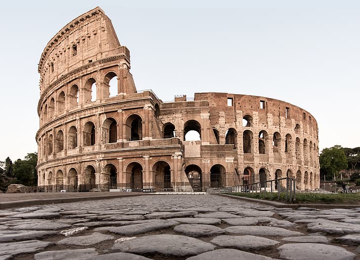 Rome, ruins, coliseum, HD wallpaper