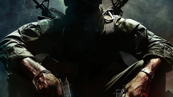 man holding two pistols graphic wallpaper, Call of Duty: Black Ops, commando, video games, HD wallpaper
