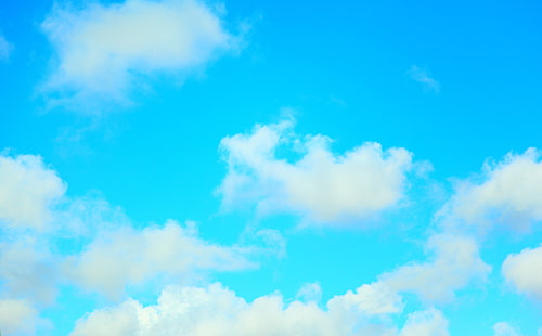 Céu, nuvens cumulus, natureza, sol, e, céu, ciano, nuvens, céu, HD papel de parede HD wallpaper