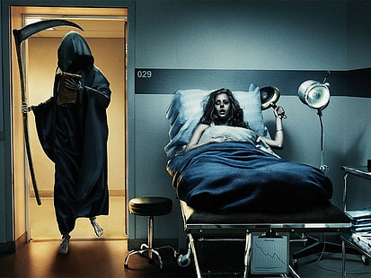 ridendo, Grim Reaper, umorismo, donne, Sfondo HD HD wallpaper