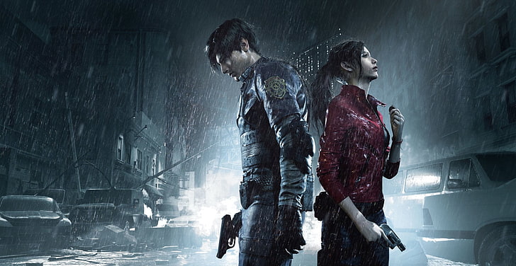 Resident Evil, Resident Evil 2 (2019), Claire Redfield, Leon S. Kennedy, Fond d'écran HD